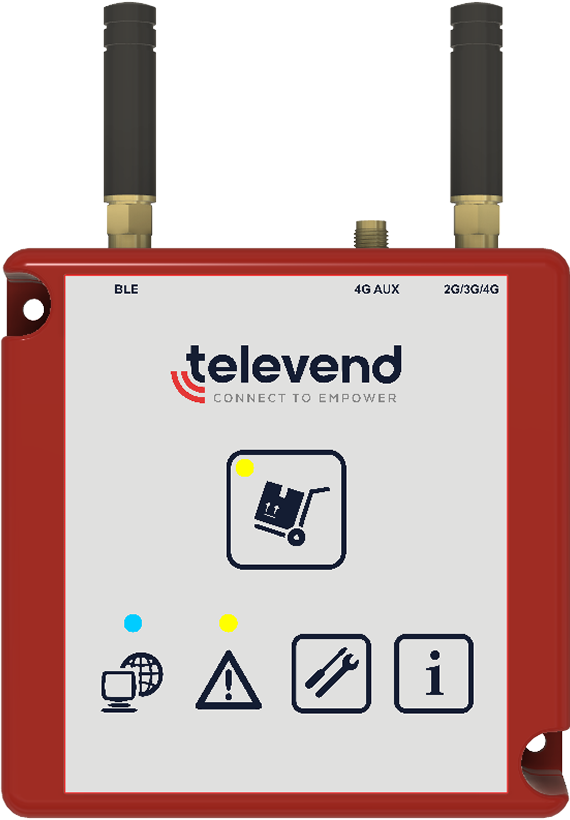 Televend telemetriemodule met 4G- en Bluetooth-antennes